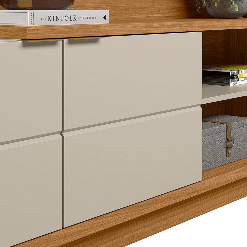 Estante para Home Theater e TV até 60 Polegadas Atlanta Nature e Off White