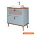 Gabinete para Banheiro Veneto 1 PT 1 GV Pistache e Freijó 80 cm