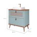 Gabinete para Banheiro Veneto 1 PT 1 GV Pistache e Freijó 80 cm