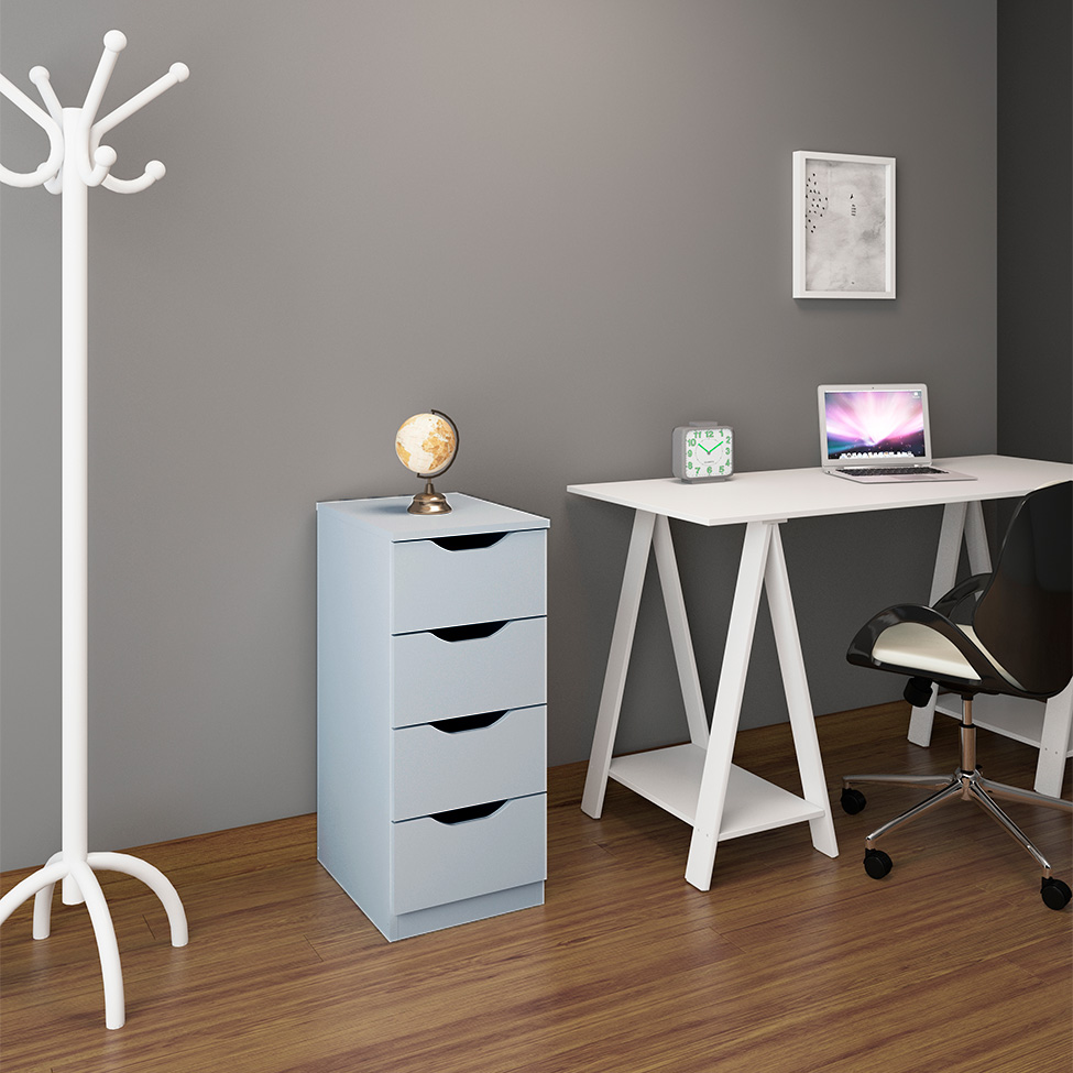 Gaveteiro Workspace 4 Gavetas Branco