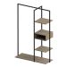 Guard-Roupa Closet Industrial UrbnFlex Preto e Mel 104 cm