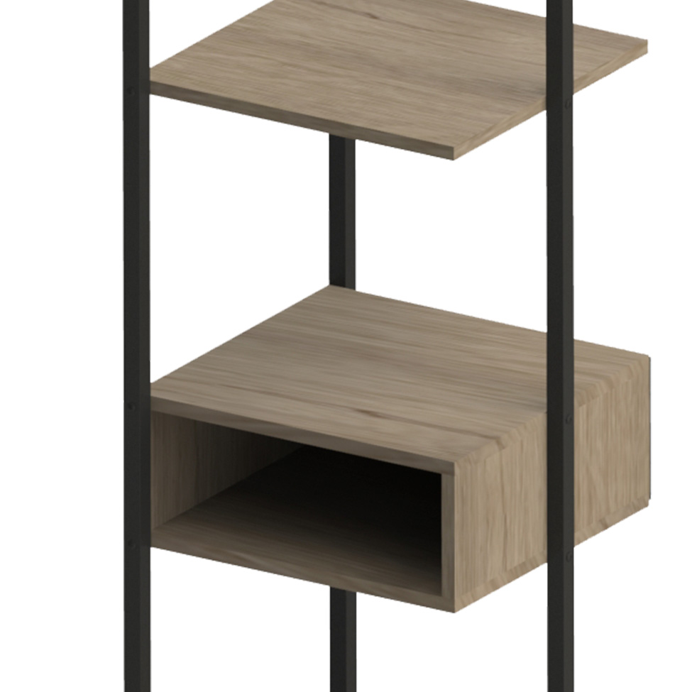 Guard-Roupa Closet Industrial UrbnFlex Preto e Mel 104 cm