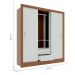 Guarda-Roupa Casal  Luiza 3 Portas 2 Gavetas Branco e Marrom 190 cm