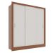Guarda-Roupa Casal  Luiza 3 Portas 2 Gavetas Branco e Marrom 190 cm