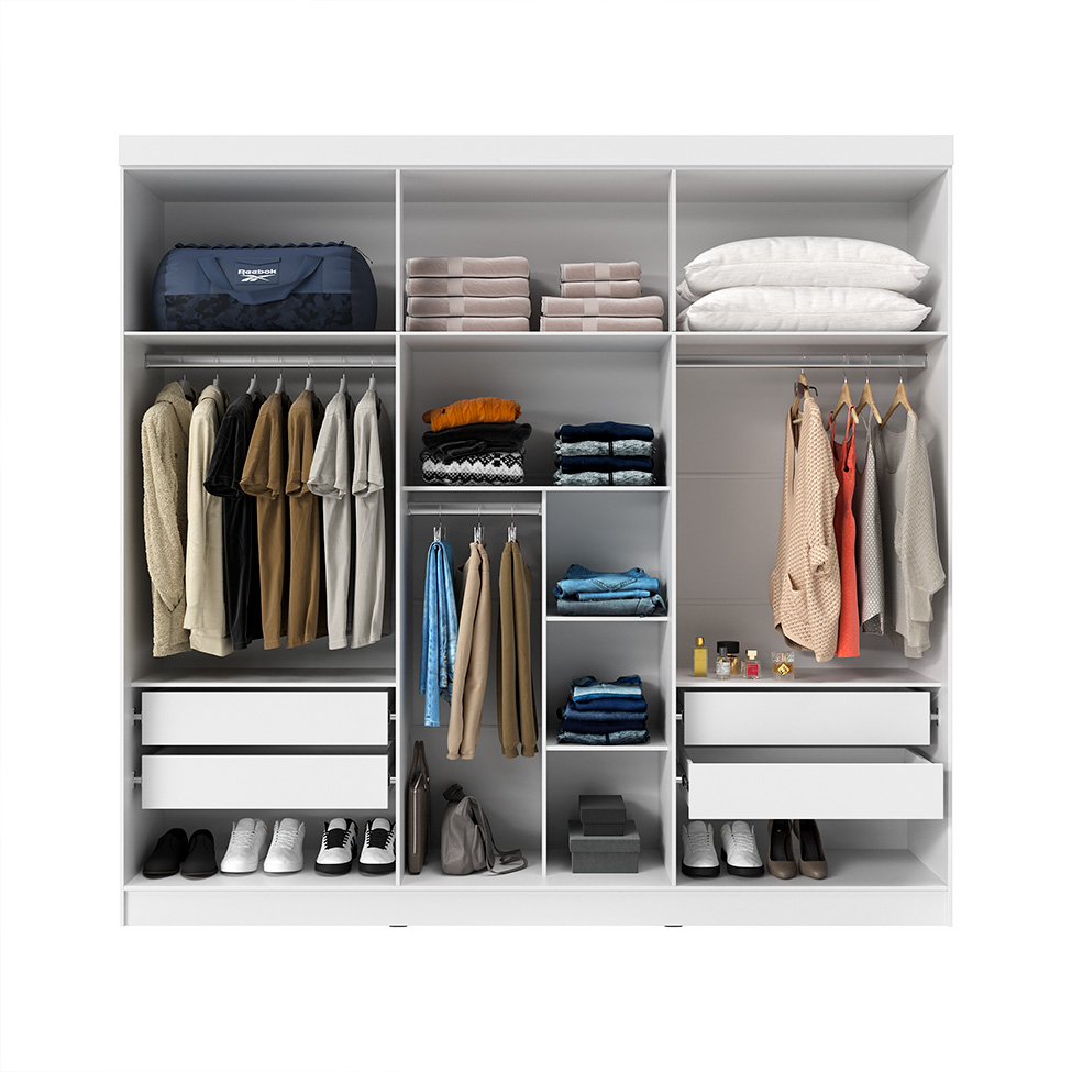 Guarda-Roupa Casal Ana 6 Portas 4 Gavetas Branco