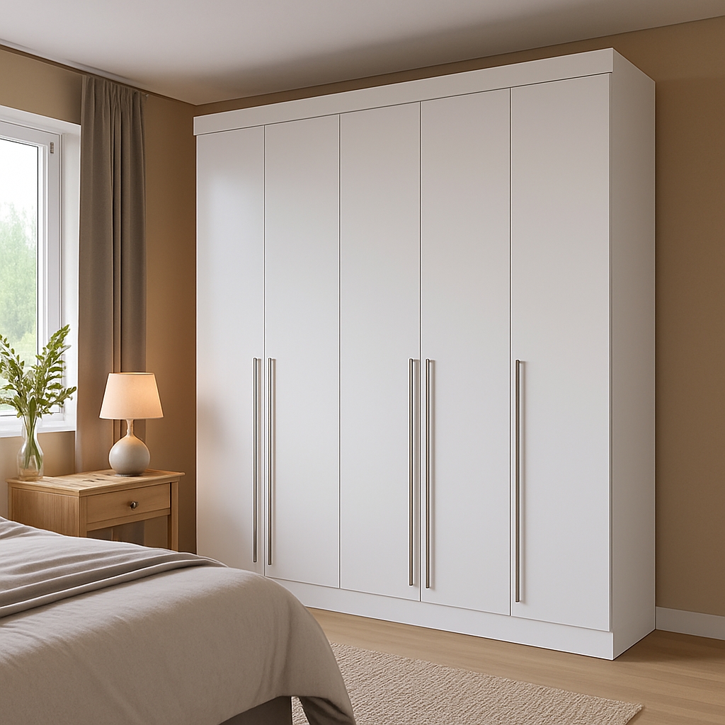 Guarda-Roupa Casal Ana 6 Portas 4 Gavetas Branco