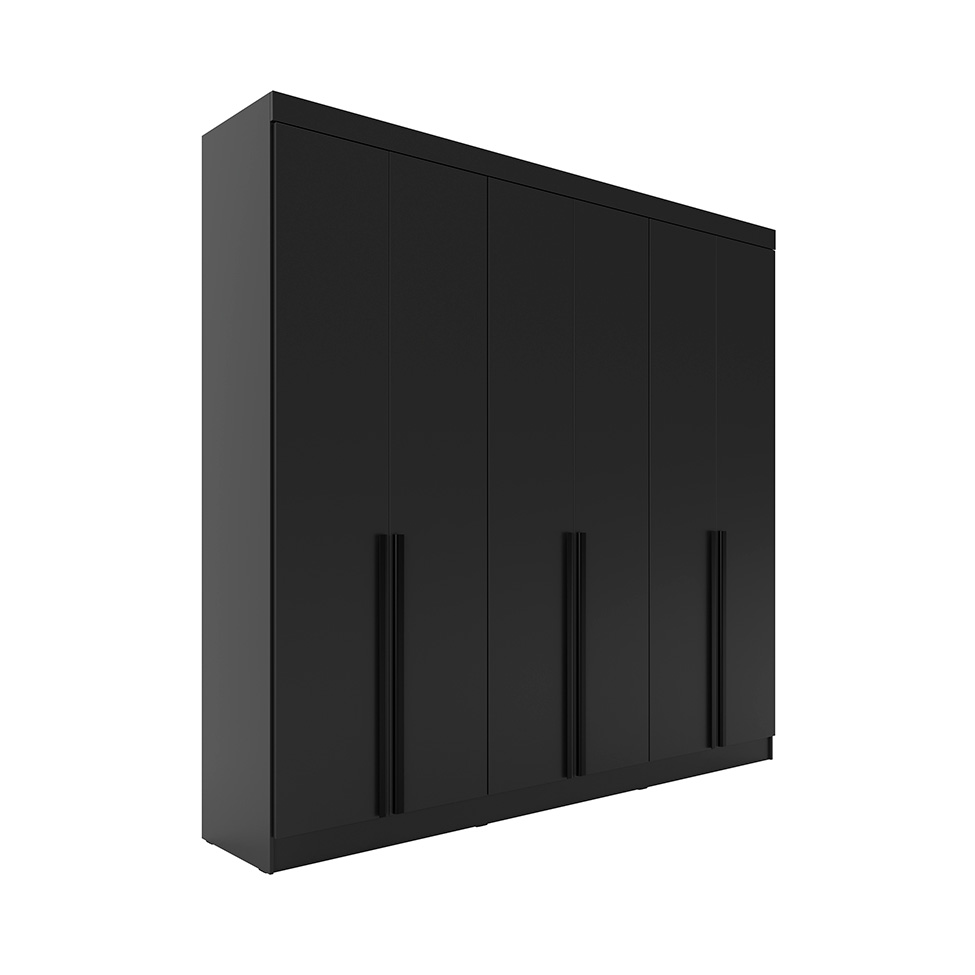 Guarda-Roupa Casal Ana 6 Portas 4 Gavetas Preto