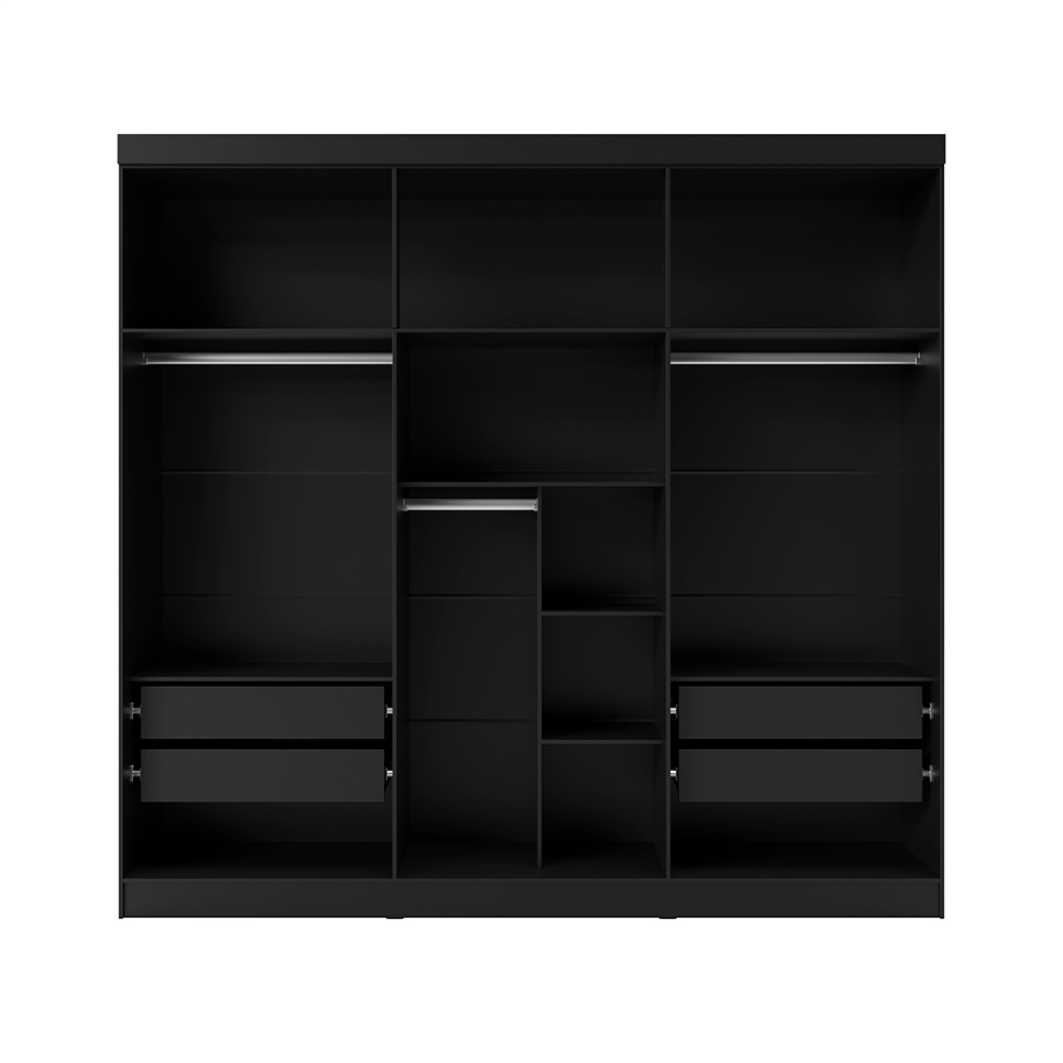 Guarda-Roupa Casal Ana 6 Portas 4 Gavetas Preto