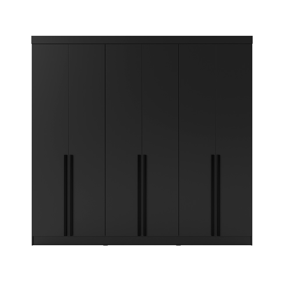 Guarda-Roupa Casal Ana 6 Portas 4 Gavetas Preto