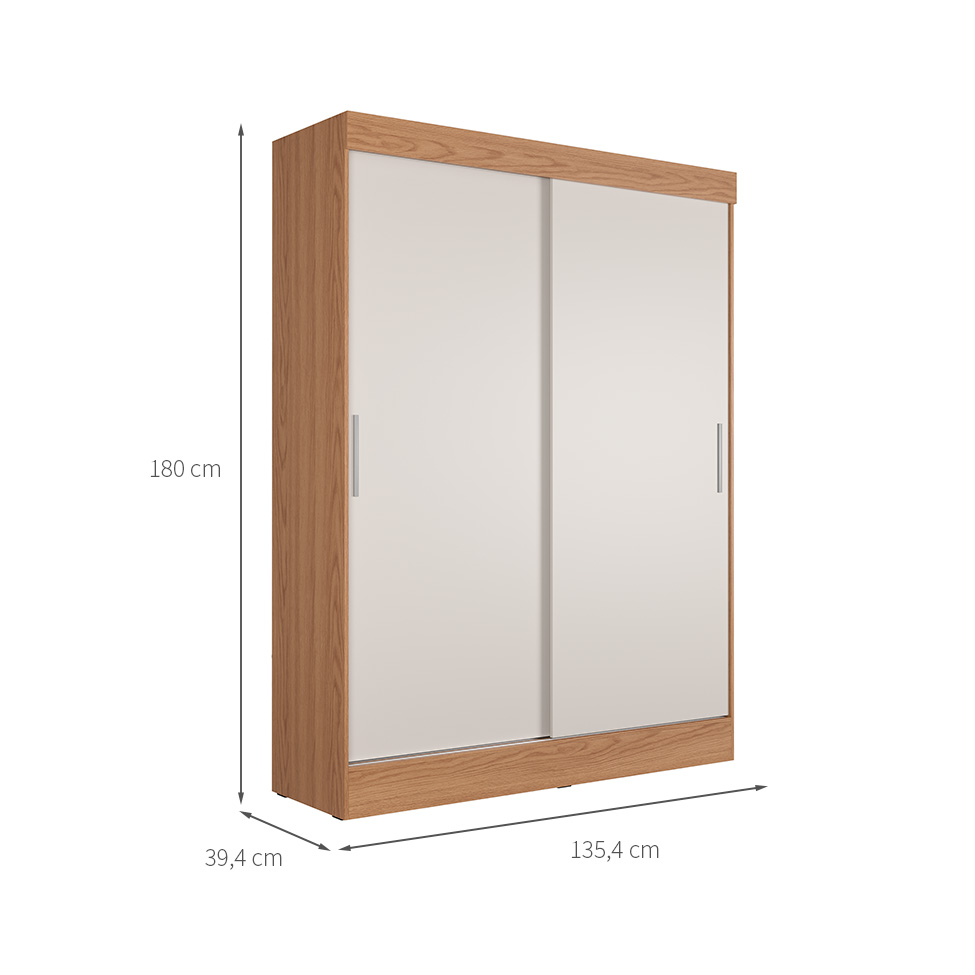 Guarda-Roupa Casal Boreal 2 Portas Carvalho e Off White