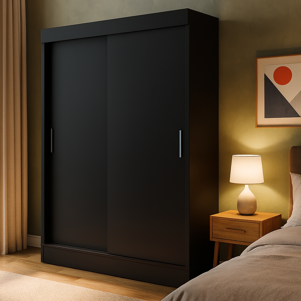 Guarda-Roupa Casal Boreal 2 Portas Preto