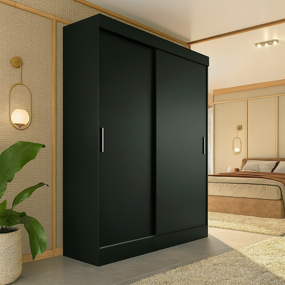 Guarda-Roupa Casal Boreal 2 Portas Preto