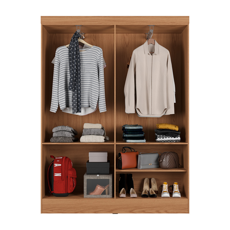 Guarda-Roupa Casal Boreal 4 Portas Carvalho e Off White