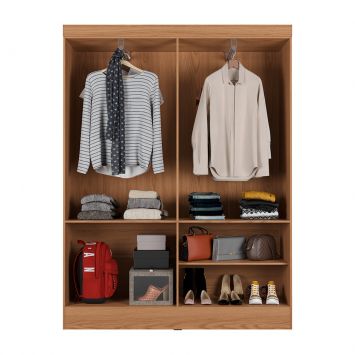 Guarda-Roupa Casal Boreal 4 Portas Carvalho e Off White