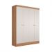 Guarda-Roupa Casal Boreal 4 Portas Carvalho e Off White