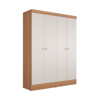 Guarda-Roupa Casal Boreal 4 Portas Carvalho e Off White