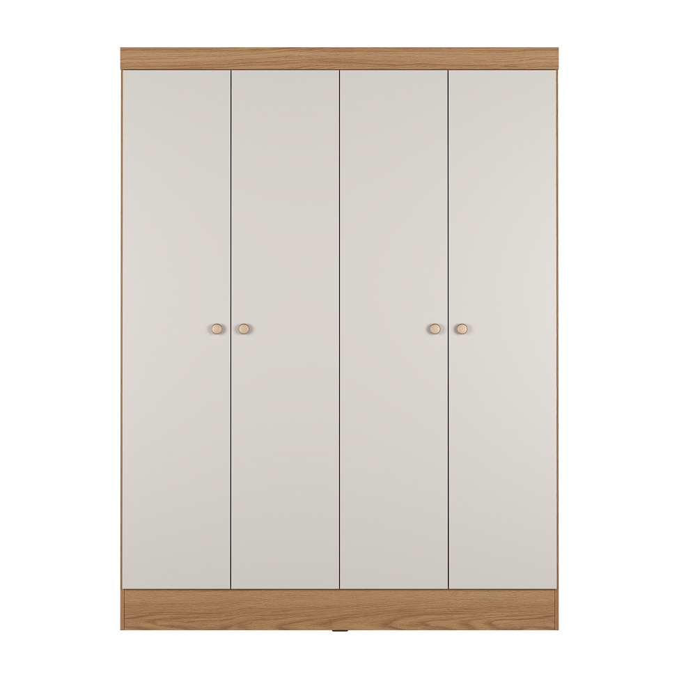 Guarda-Roupa Casal Boreal 4 Portas Carvalho e Off White
