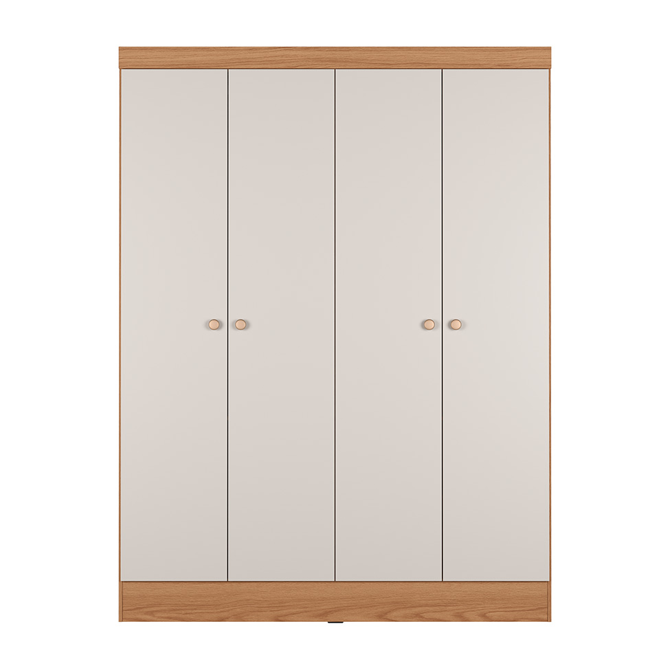 Guarda-Roupa Casal Boreal 4 Portas Carvalho e Off White