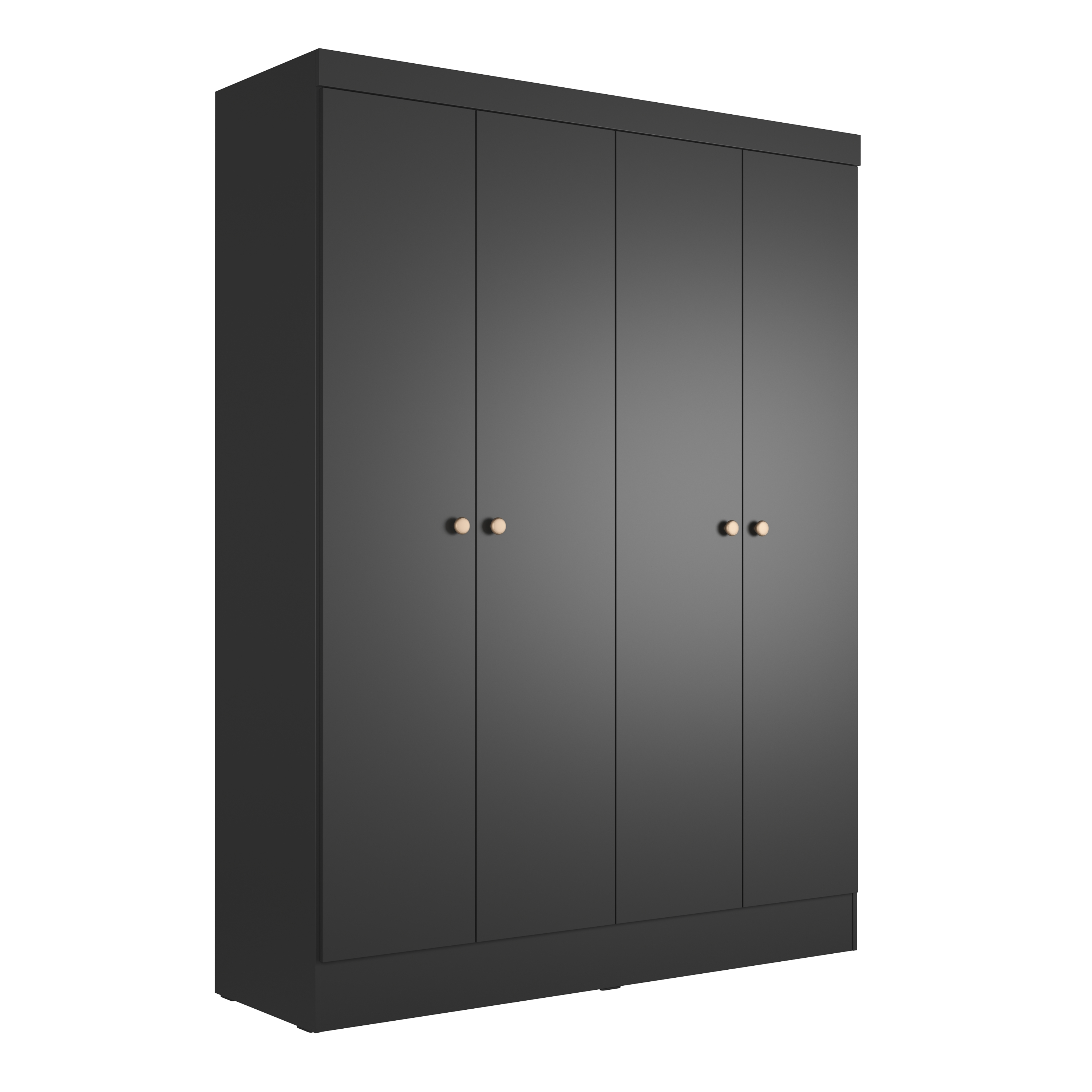 Guarda-Roupa Casal Boreal 4 Portas Preto