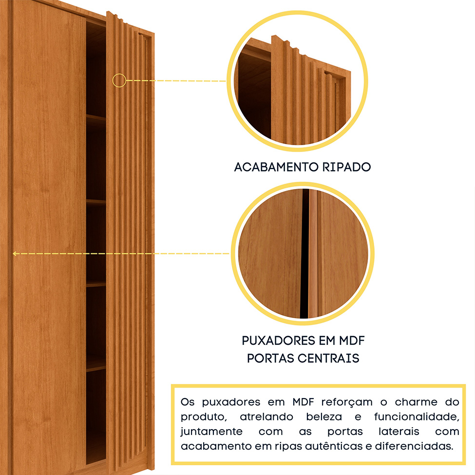 Guarda-Roupa Casal Hera 6 PT 6 GV Cinamomo