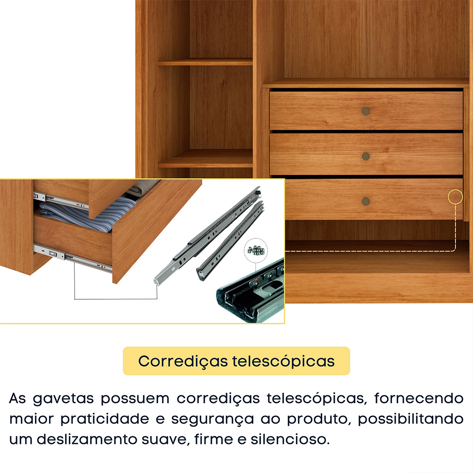 Guarda-Roupa Casal Hera 6 PT 6 GV Cinamomo