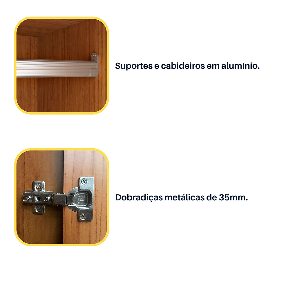 Guarda-Roupa Casal Hera 6 PT 6 GV Cinamomo