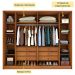 Guarda-Roupa Casal Hera 6 PT 6 GV Cinamomo e Off White