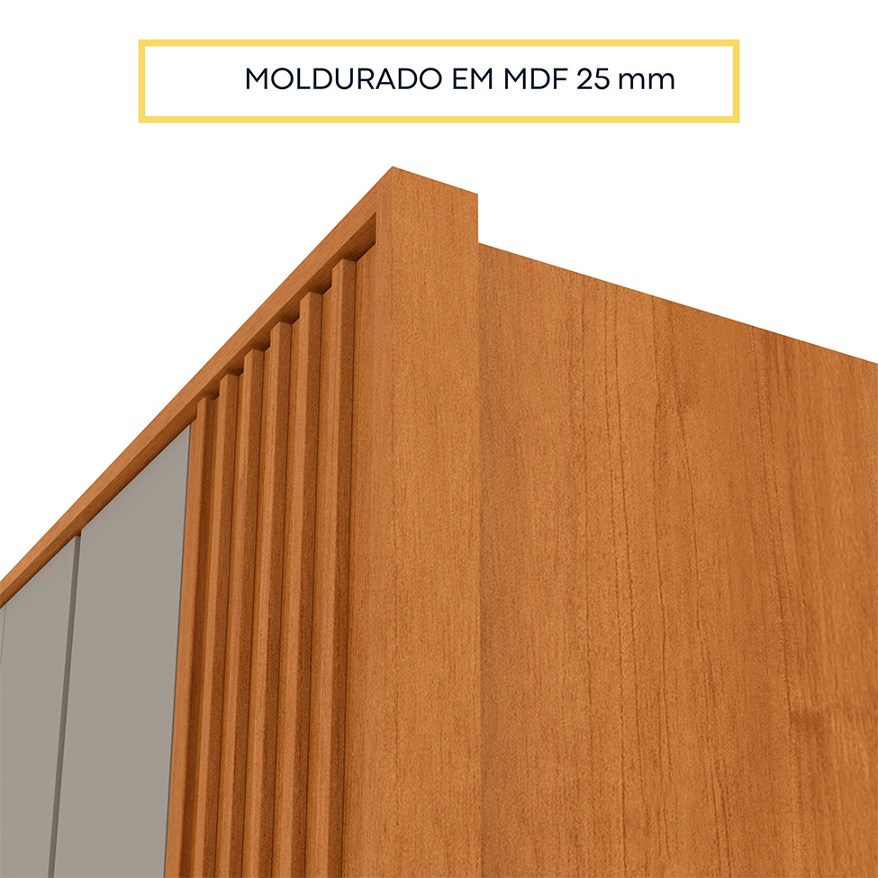 Guarda-Roupa Casal Hera 6 PT 6 GV Cinamomo e Off White