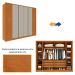 Guarda-Roupa Casal Hera 6 PT 6 GV Cinamomo e Off White
