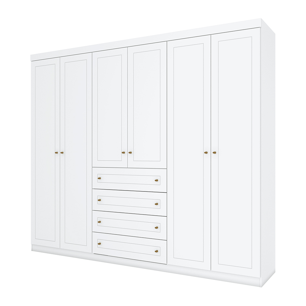 Guarda-Roupa Casal Mississipi 6 PT 4 GV Branco