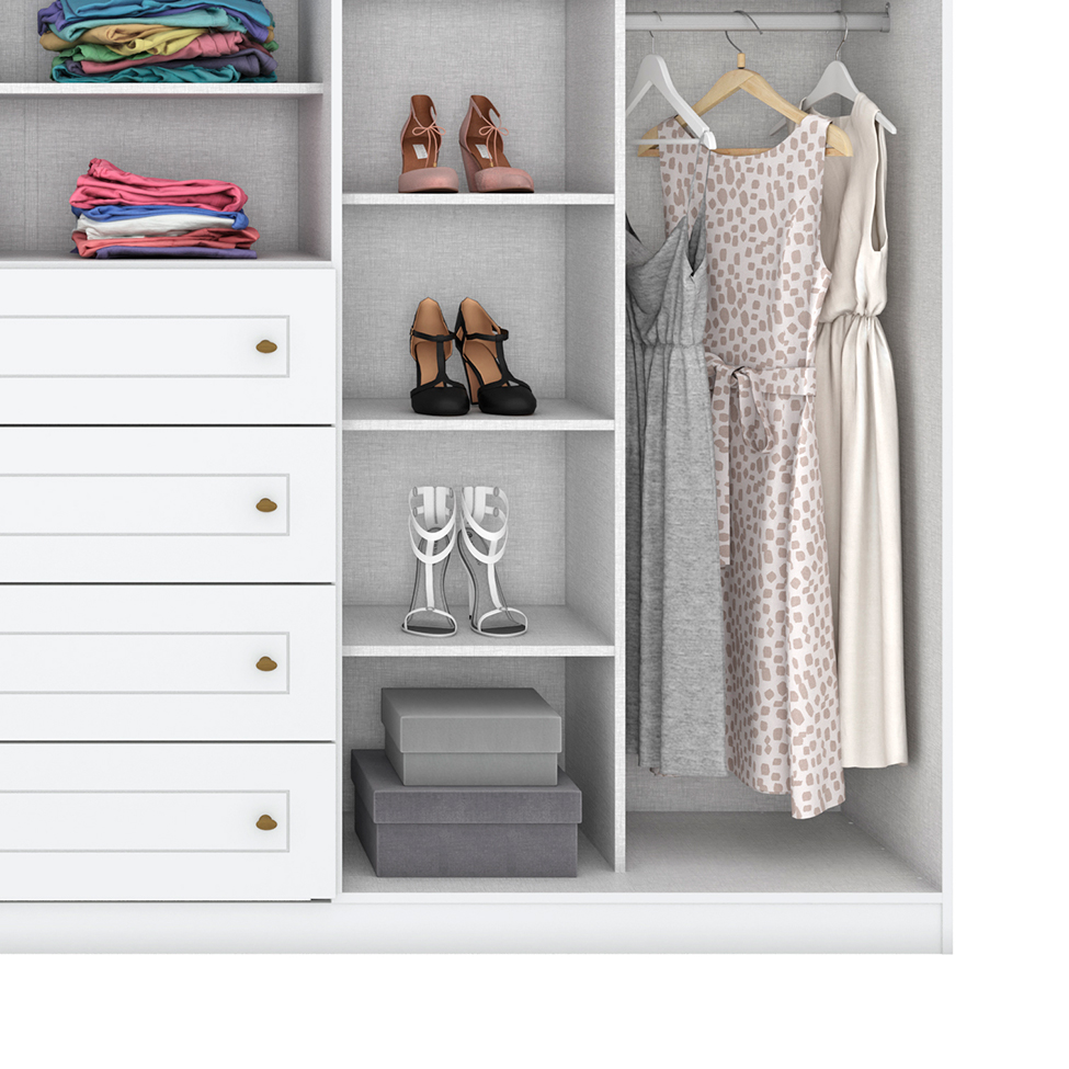 Guarda-Roupa Casal Mississipi 6 PT 4 GV Branco