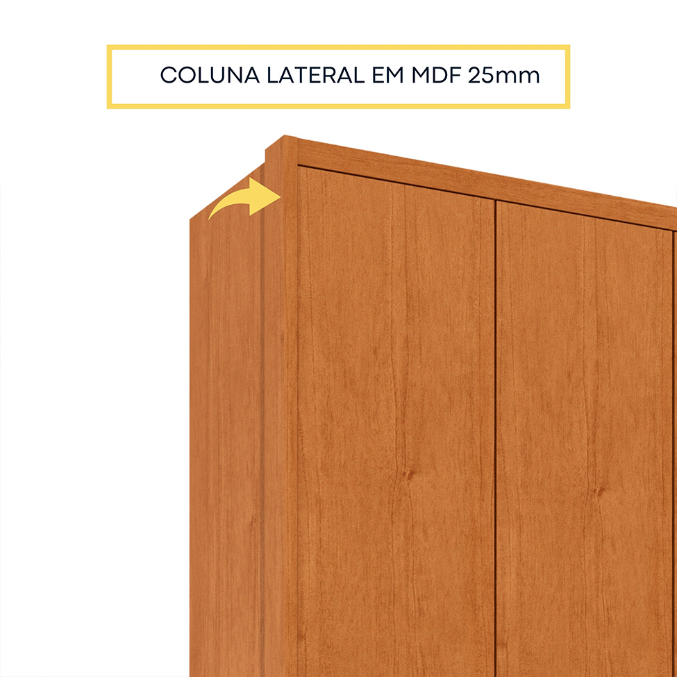 Guarda-Roupa Casal Pequin 6 Portas 6 Gavetas Cinamomo