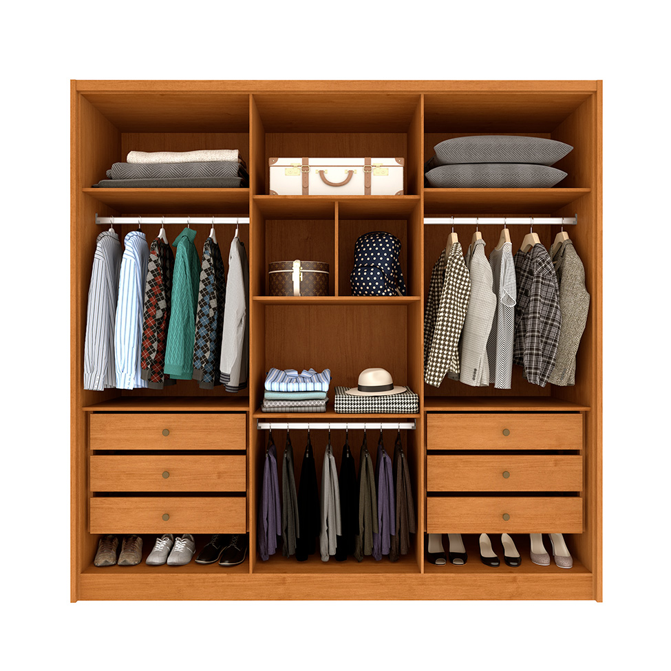 Guarda-Roupa Casal Pequin 6 Portas 6 Gavetas Cinamomo