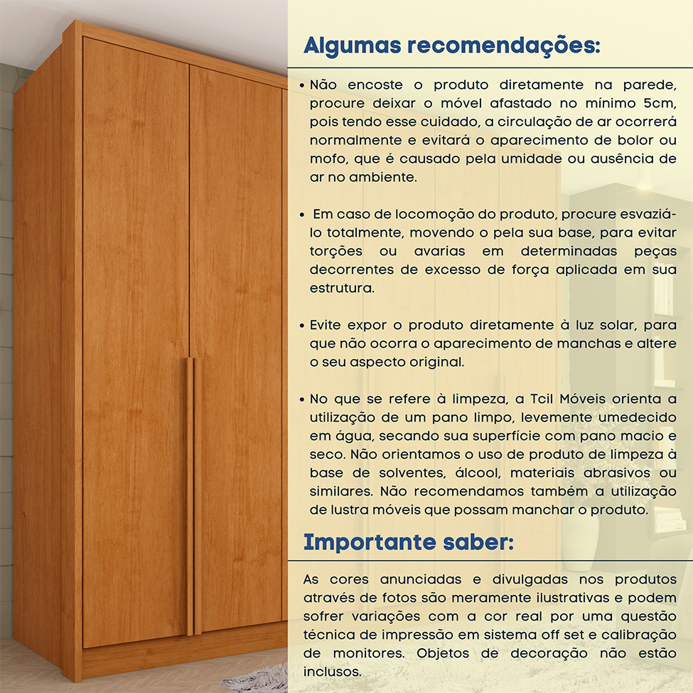 Guarda-Roupa Casal Pequin 6 Portas 6 Gavetas Cinamomo