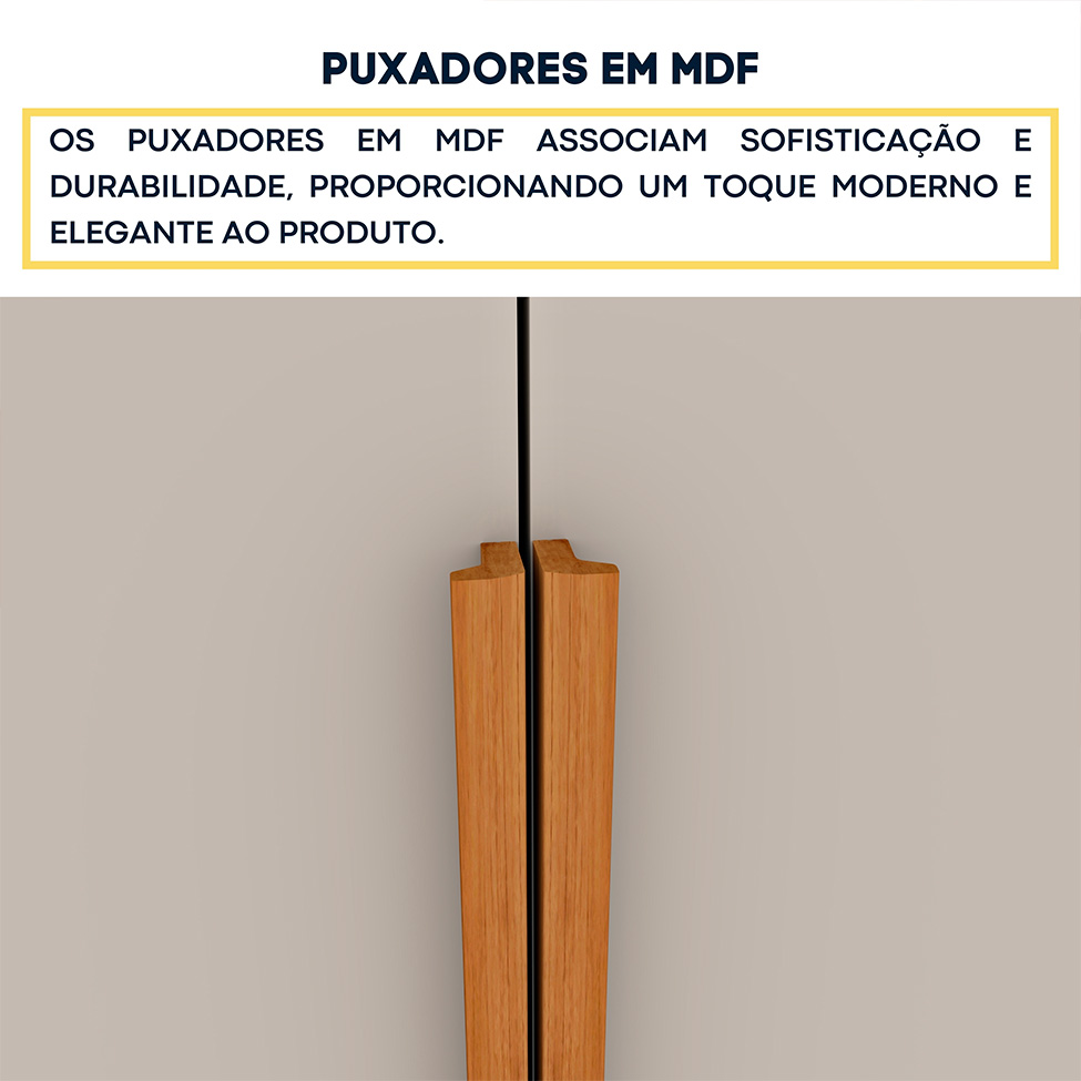 Guarda-Roupa Casal Pequin 6 Portas 6 Gavetas Cinamomo e Off White