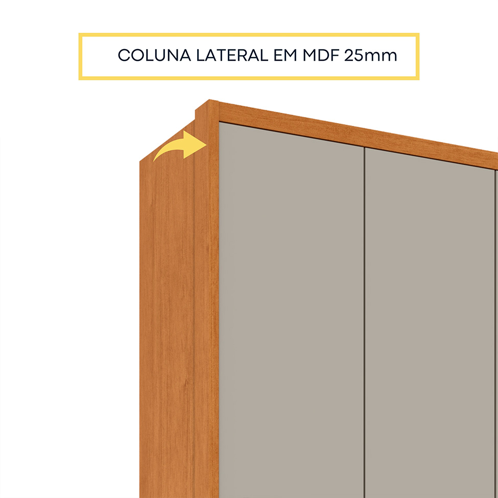 Guarda-Roupa Casal Pequin 6 Portas 6 Gavetas Cinamomo e Off White