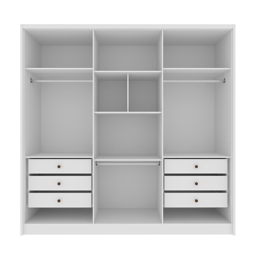 Guarda-Roupa Casal Pequin 6 Portas 6 Gavetas Neve