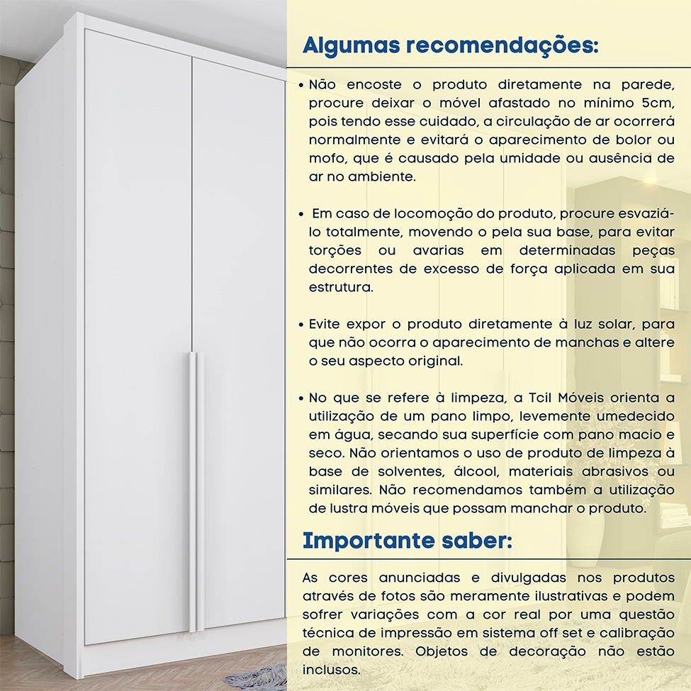 Guarda-Roupa Casal Pequin 6 Portas 6 Gavetas Neve
