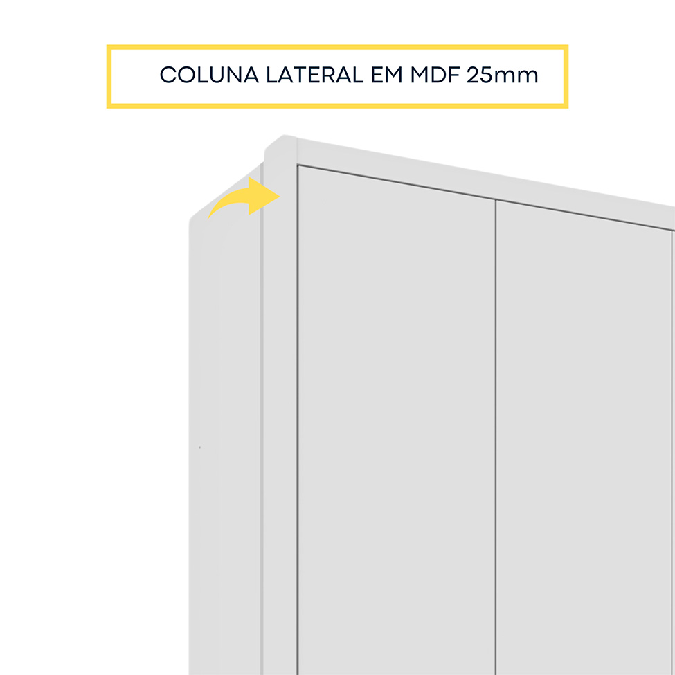 Guarda-Roupa Casal Pequin 6 Portas 6 Gavetas Neve