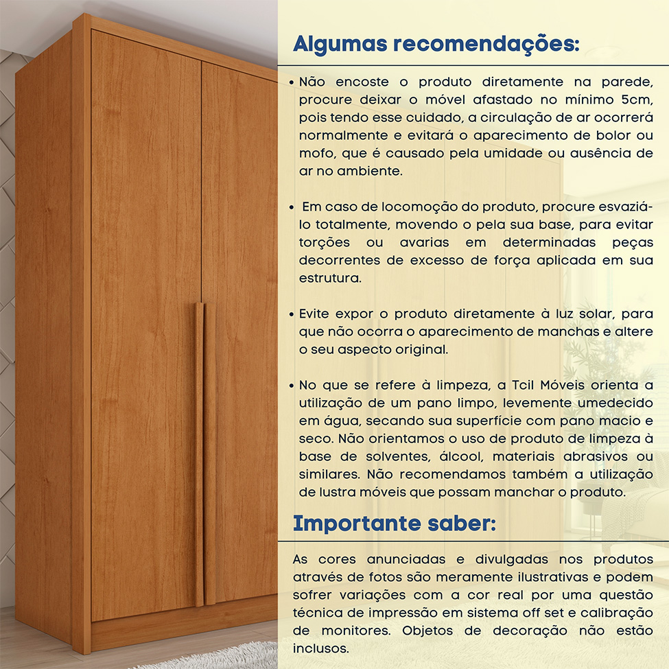 Guarda-Roupa Casal Poenia 6 Portas 6 Gavetas Cinamomo