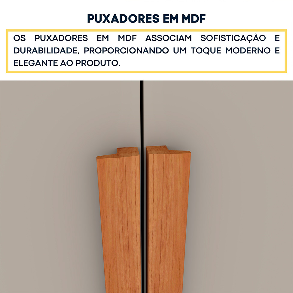 Guarda-Roupa Casal Poenia 6 Portas 6 Gavetas Cinamomo e Off White