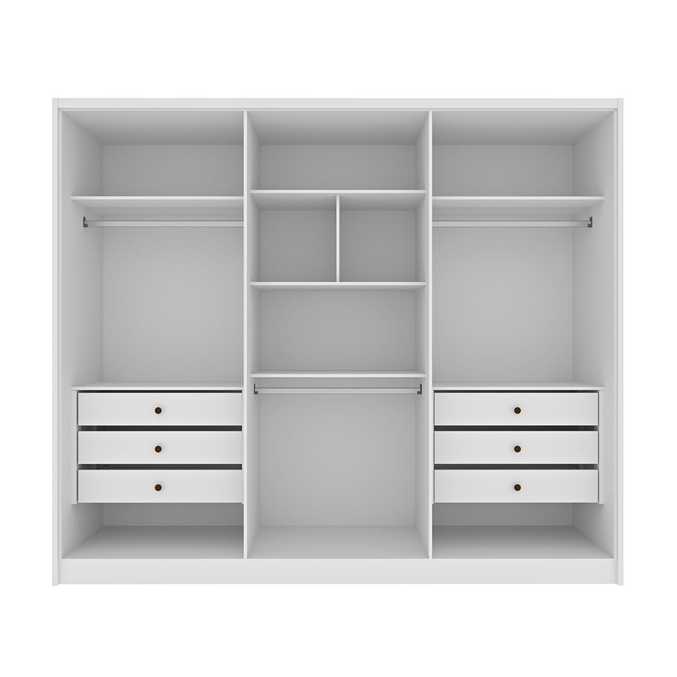 Guarda-Roupa Casal Poenia 6 Portas 6 Gavetas Neve