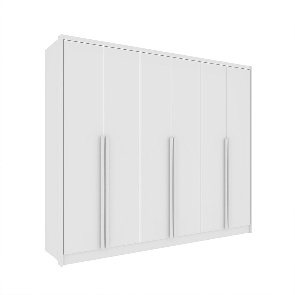 Guarda-Roupa Casal Poenia 6 Portas 6 Gavetas Neve