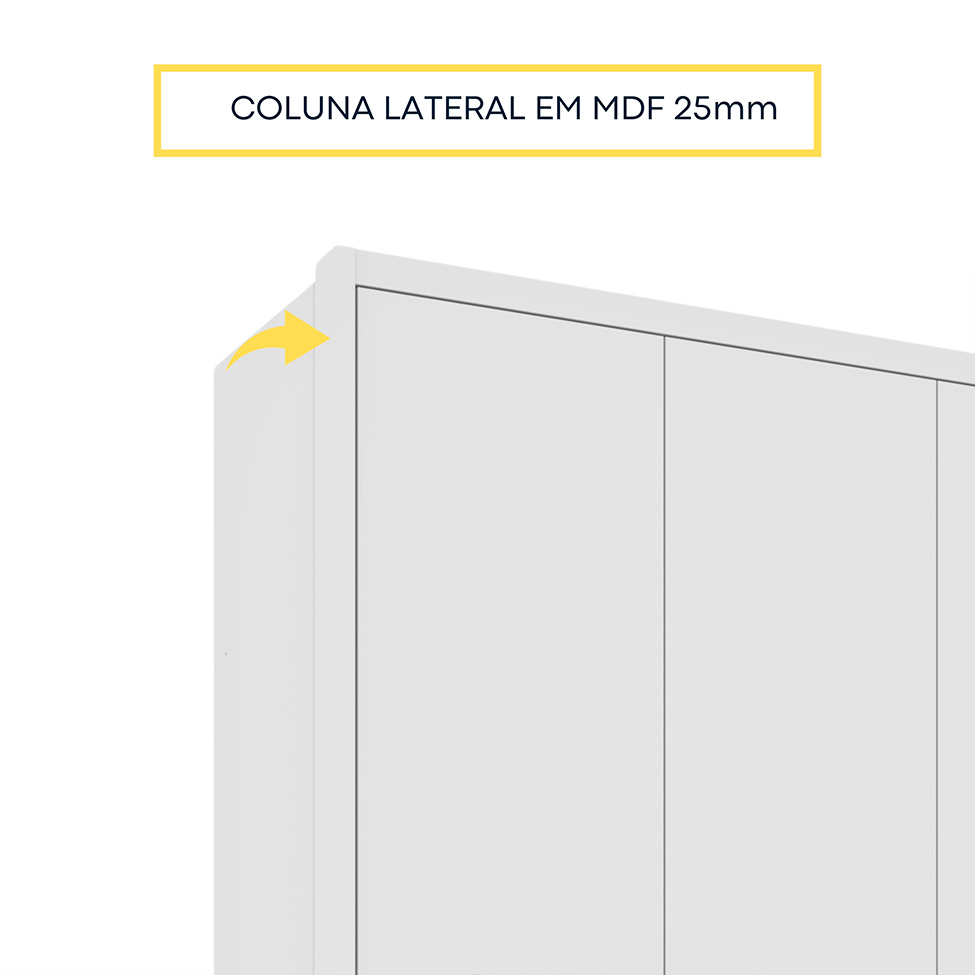 Guarda-Roupa Casal Poenia 6 Portas 6 Gavetas Neve