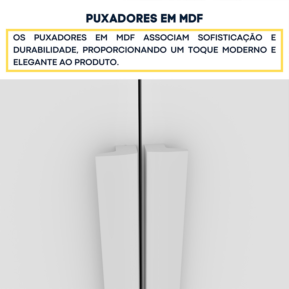 Guarda-Roupa Casal Poenia 6 Portas 6 Gavetas Neve