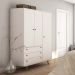 Guarda-Roupa Casal Retrô Plus 3 PT 3 GV Branco Acetinado
