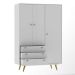 Guarda-Roupa Casal Retrô Plus 3 PT 3 GV Branco Acetinado