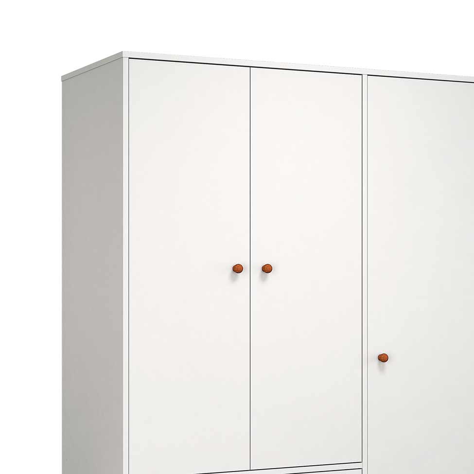Guarda-Roupa Casal Retrô Plus 3 PT 3 GV Branco Acetinado