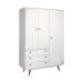 Guarda-Roupa Casal Retrô Plus 3 PT 3 GV Branco Acetinado