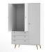 Guarda-Roupa Casal Retrô Plus 3 Portas 3 Gavetas Branco Acetinado